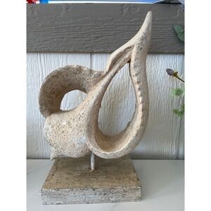 Abstract Sculpture Modern Art Decor Stone Finish Birdlike Form